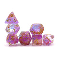 Custom 16mm Resin Vapor Glitter Polyhedral Bluepink and Orange vapor Dice Set for DND Games