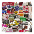 50PCS USA memories bronzing retro character article literature vintage art sticker