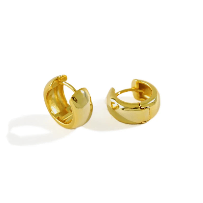 Sterling Silver 925 Simple Round Circle Small Ear Stud Earring  Huggie Earrings for Women
