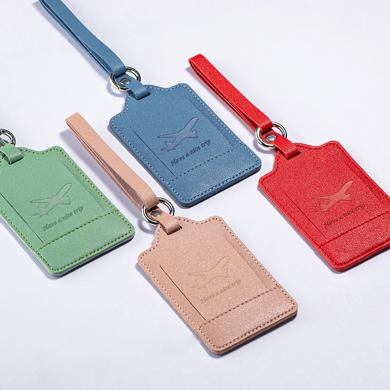 New Products Unique Popular Factory Customization PU Leather Items Mini Size Design a logo Engrave Leather Travel Luggage Tags