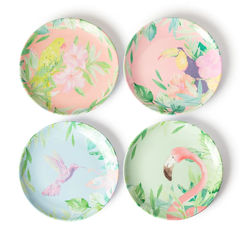 SWAN Wholesale Design Wood Melamine Plate With Full Color Interior and Exterior Decal for Picnic