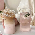 Solhui  Wholesale INS Lovely Bamboo Coffee Glass Cup Simple Unique Cold Drink Latte Cup