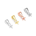 925 Sterling Silver Cup Pearl Screw Eye Pin Bail Peg Pendant Connectors Accessories for Half Drilled Beads Jewelry Making
