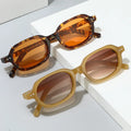 Fashion Small Oval Gradient Lens Shades Square Rivets Oval Small Frame PC Material Unisex Oval Small Frame Sunglasses for Women
