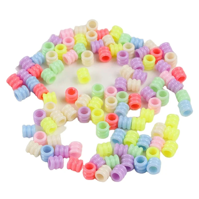 500G Random Coloured Dreadlock Cuffs Plastic Spiral Beads Women Girls Hair Braids Tube Hair Extension Accessories
