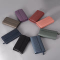 Sheepskin Long Ladies Purse Luxury Genuine Leather Hand Woven Anti-theft RFID Large Capacity Wallet Card Bag Women's Money Clip