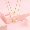 Mother'S Day Stainless Steel Jewelry Layered Gold Plated Heart Mom Pendant Mothers Day Gifts Necklace