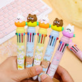 Kawaii Cartoon Cute Animal Rabbit Design 10 in 1 Multi Color Ballpoint Pen for Girls