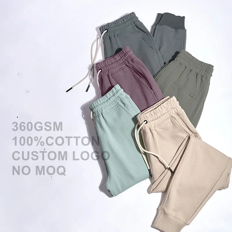 360gsm 100 Cotton Heavy Weight Metro Vintage Custom logo Casual Sweat Outfit Jogger Pant&trouser for Unisex