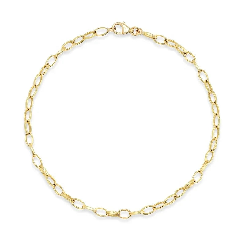 LOZRUNVE 925 Sterling Silver Hip Hop Small Edith Link Chain Bracelet Women