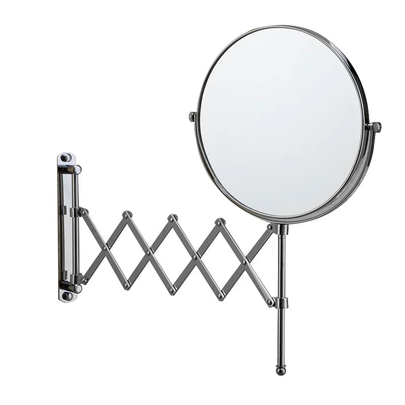 8 Inch Two Sided Steel Extension Wall Mount Chrome Modern Home Office Folding Bathroom Mirror