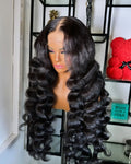 Indian Raw Virgin 30Inch Loose Deep Wave Wig 40Inch Curly Wave 13X6 180Density Full Lace Front Human Hair Wig for Black Woman