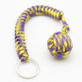 Custom Braided Lanyard Stainless Steel Ball Monkey Fist Paracord Keychain With Key Ring