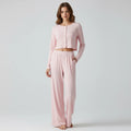 Knitted Women's Pajamas Set Cardigans Autumn Casual Long Sleeved Soft Home Wear