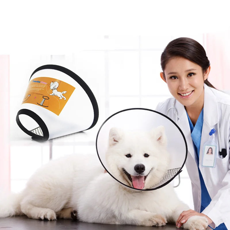 Adjustable Anti Bite Pet Recovery Cone Collar Elizabethan Collar for Pet Dogs Cats