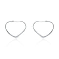 Fashion Jewelry Brass 925 Silver Plated Heart Shaped Pin Huggie Earring Findings For Women