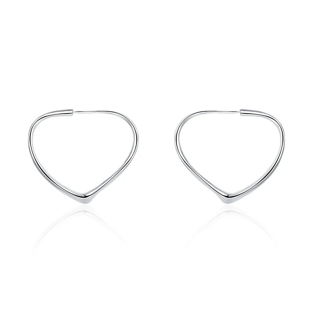 Fashion Jewelry Brass 925 Silver Plated Heart Shaped Pin Huggie Earring Findings For Women