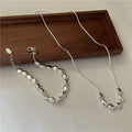 Geometric Luxury Women 925 Sterling Silver Bean Beads Beaded Bracelets Necklaces Fine Jewelry