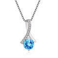 Wholesale Jewelry Water Drop Crystal Zircon Pendant Necklace for Women