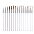 15pcs Nail Beauty Painting Drawing Line Transparent Acrylic Handle Nail Art Brush Set