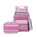 Vintage School Bags for Girls Set Ripple Cute Children School Bags Sets Lunch Bags for School Kids Girls Stripe Backpack