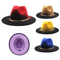 Fashion Ladies Wholesale Spring Gradient Tie Dye Jewish Wide Brim Solid Pink and Green Felt Hat New Fedora Women Men Hats
