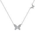 Wholesale 18K Gold Plated Necklace Collares De Plata Para Mujer S925 Sterling Silver Zircon Butterfly Pendant Necklaces Women