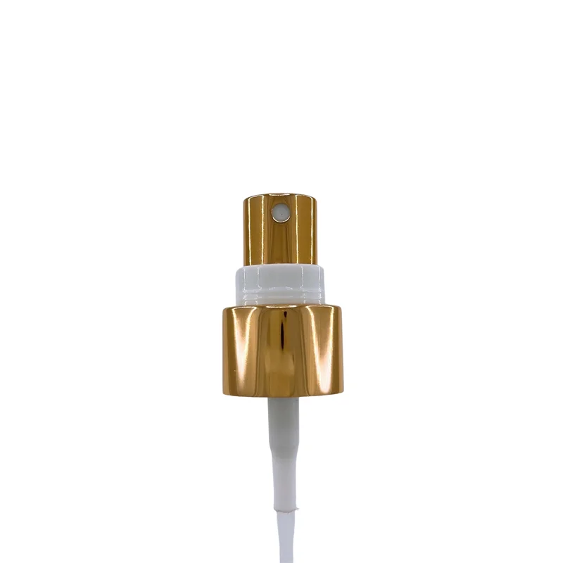 20/410 Aluminum Shiny Gold Fine Mist Sprayer Pump Free Sample Spray Bottle Pump Sprayer Perfume Pump