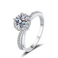 Wholesale 1Carat Twist Arm Flower Moissanite Halo Ring for Women 925 Sterling Silver Promise Ring With GRA Certified