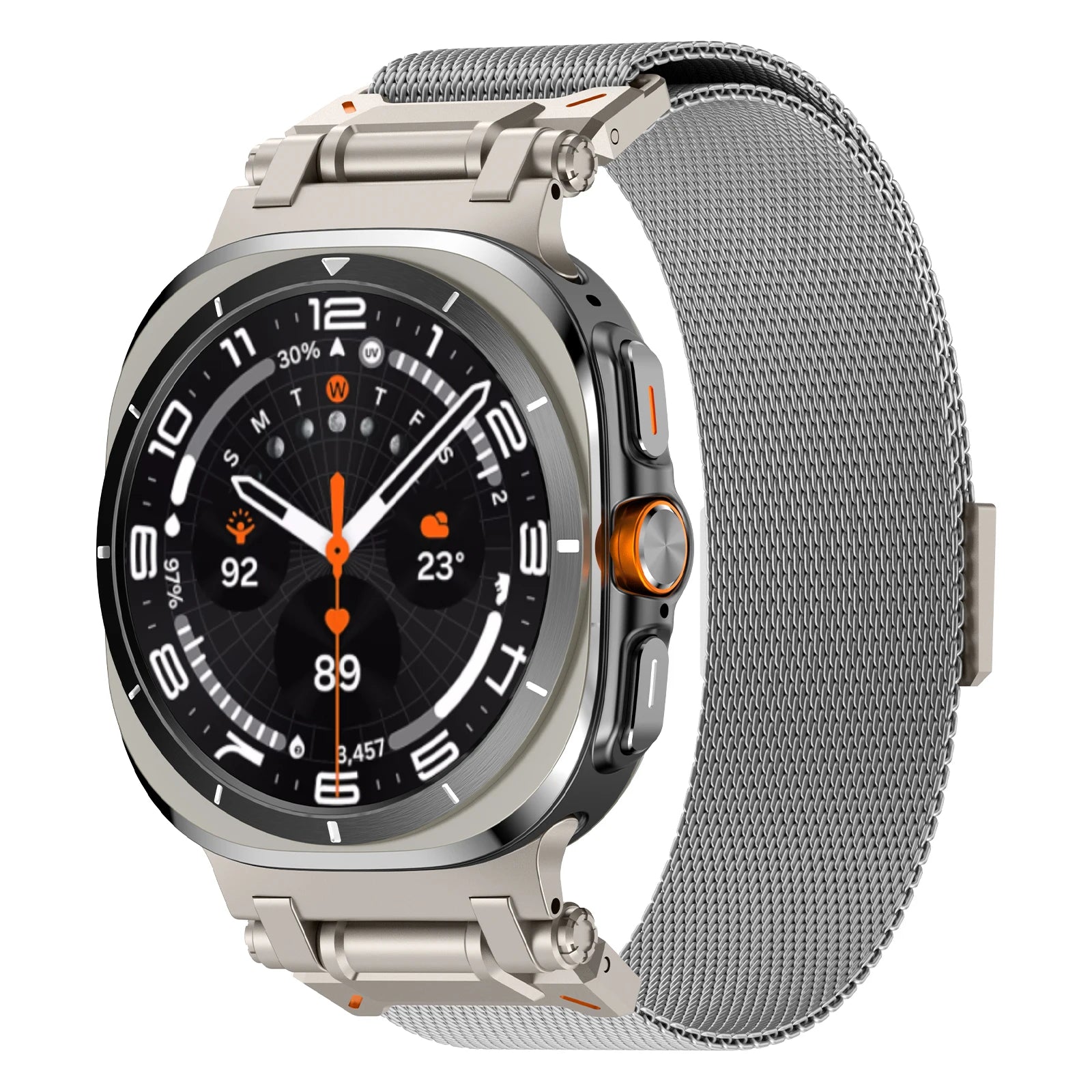 Eraysun Milanese Loop Strap Magnetic Mesh Buckle Metal Stainless Steel for Samsung Galaxy Watch Ultra 47mm Watch Band