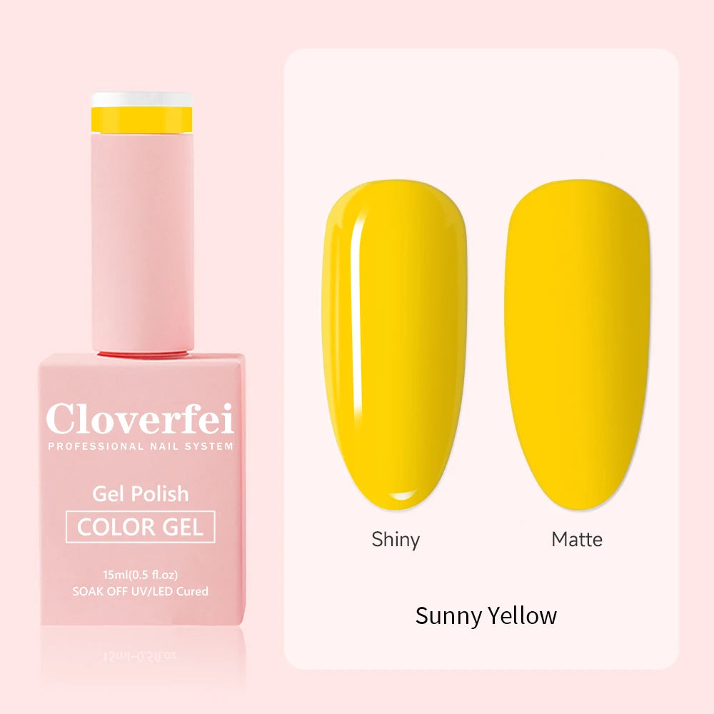 2025 Hot Selling Yellow Color UV Gel Nail Polish 15ml High Quality Salon Nail Gel for Women's DIY CPNP Certified