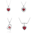 Custom Lab Created Red Ruby Heart Shape Pendant Necklace 925 Sterling Silver Gemstones Choker Statement Necklace Women Chain