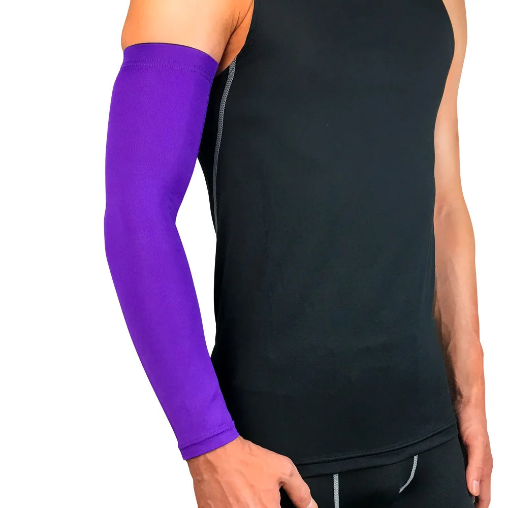 Comfortable Unisex Performance Stretch Lightweight Anti Slip UV Long Sports Arm Sleeve Supports