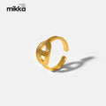 Minimalist 18k Gold Plated Stainless Steel Jewelry Charm Pig Nose Buckle Adjustable Cuff Finger Rings for Women