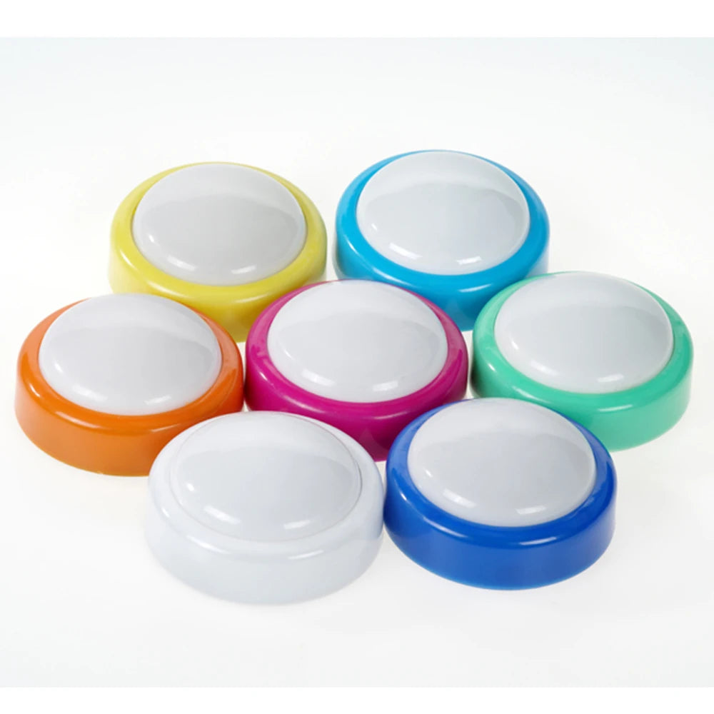 Promotional Plastic Wireless Led Mini Kit Portable Battery Lamp Lights Operated Push on Off Round Tap Night Light
