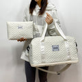 Customized New Large Capacity 2pcs Duffel Gym Bags for Women Fashion Weekender Dry Wet Separation Zipper Toiltery Bag Set