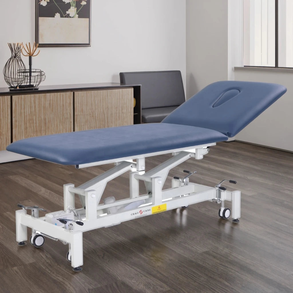 Electric Treatment Table 2 Section Professional Cosmetology Physiotherapy Bed Spa Electric Massage Table with Face Cradle