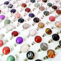 Women Wholese Multicolor Stone Mix Ring for Men Women Random Custom Colorful Geometric Natural Gemstone Rings