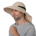 Summer Sun Bucket Hat With Neck Flap Wide Brim Hiking Fishing Mesh Breathable Hats