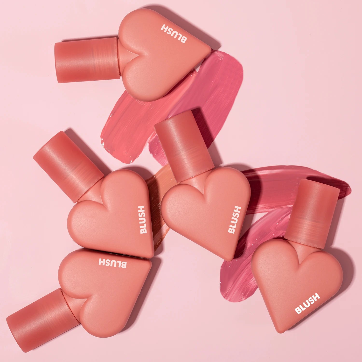 Cute Vegan Heart-Shaped Liquid Blusher Long-Lasting Waterproof 3-in-1 Wholesale Liquid Heart Blush  Private Label for Woman