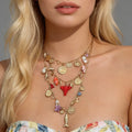 Bohemian Colorful Cartoon Starfish Lobster Sunflower Pendants Necklace Set for Women Trendy Lady Stacked Chokers Fashion Jewelry