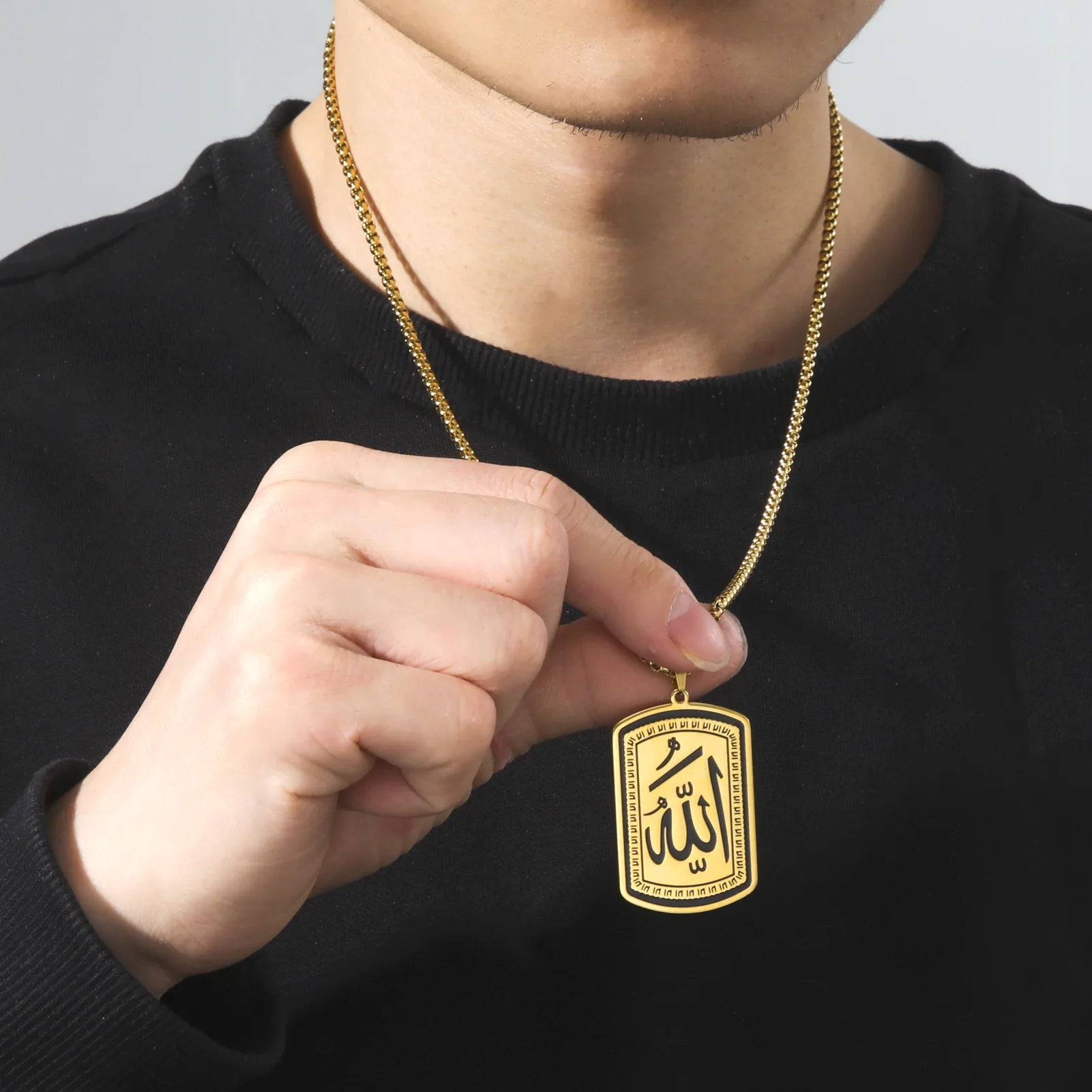 Factory Wholesale Jewelry Stainless Steel Islamic Jewelry Vacuum Plating Muslim Arabic Necklaces