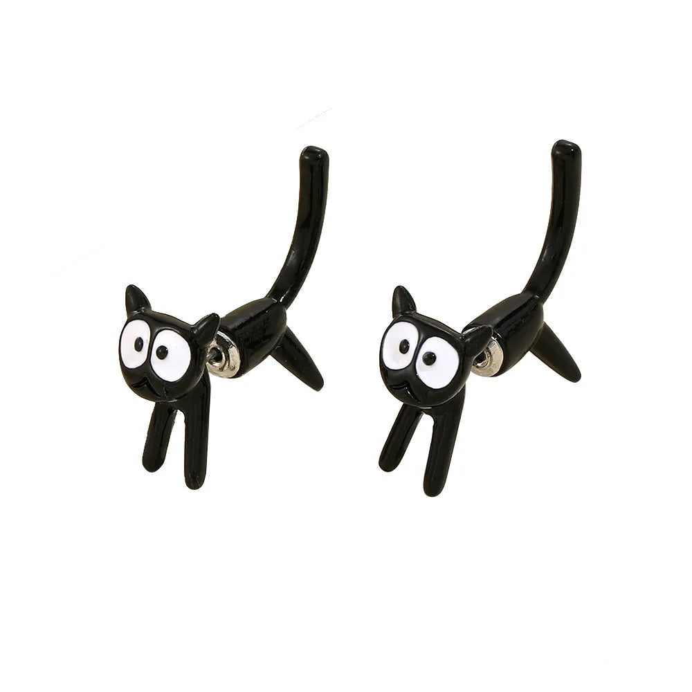 Punk Jewelry Pet 3D Animal Cat Shaped Earrings for Women Cartoon Animal Stud Earrings
