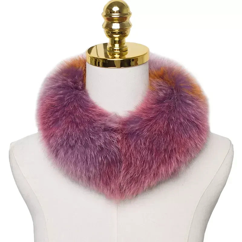MWFur Winter Season Fashion Warm Muffler Winter Women Fashion Fox Hair Scarf Fur Muffler Girls Fox Fur Scarf Winter Fashion