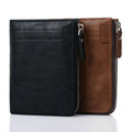 2021 New Fashion Zipper Closure RFID Protection Plain Pu Leather Small Man Wallet