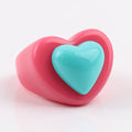 Candy Color Cute New Acrylic Love Student Jewelry Fashion Resin Ring Heart Wedding Rings Set and Engagement for Couples