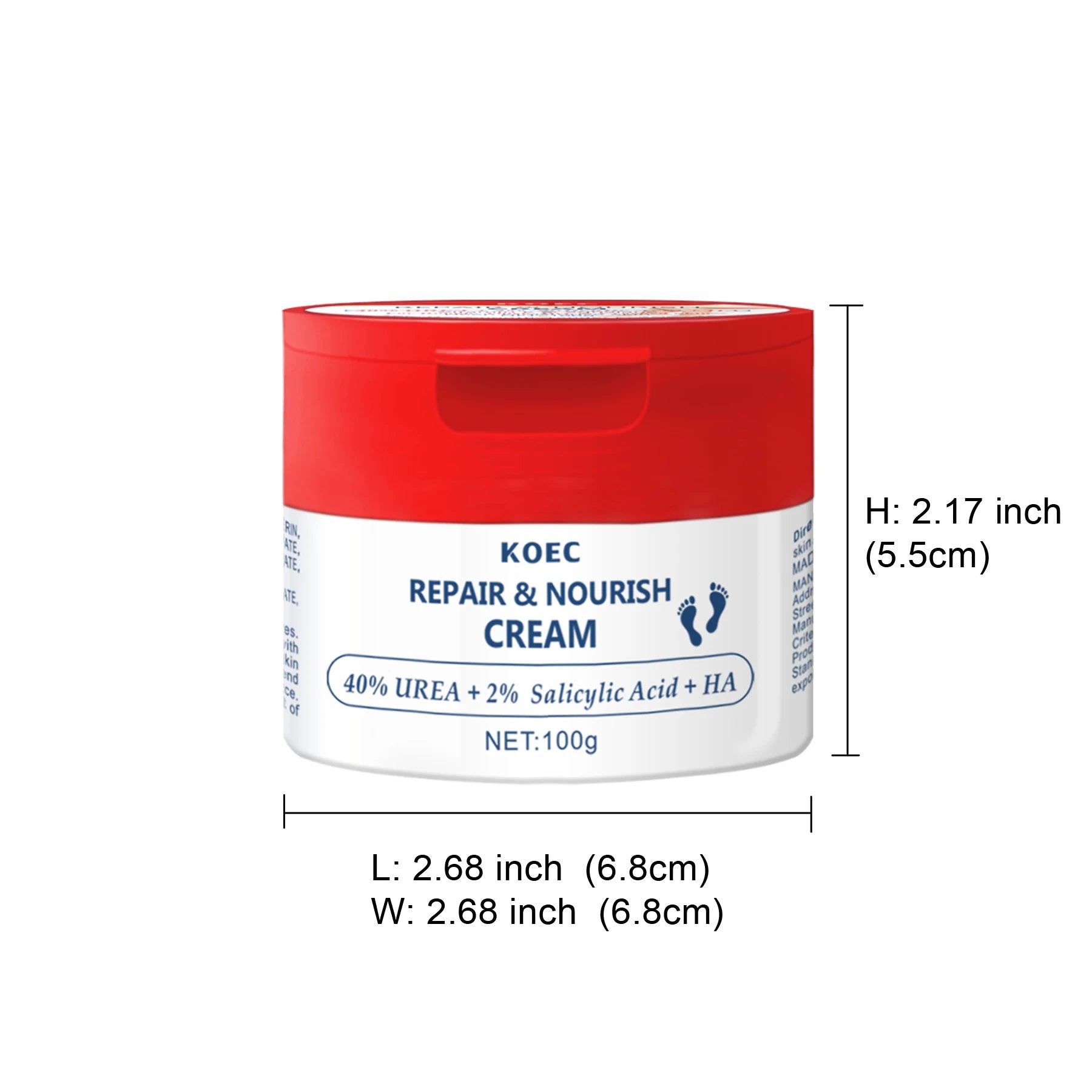 KOEC 40% Urea Foot Repair Cream 100g Wholesale Hand&Foot Care Moisturizing Cream for Dry Cracked Heels&Feet AntiFungal