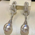 E2066 10-11mm DIY Natural Freshwater Pearl Charm Earrings Mounting Accessory 925 Sterling Silver Gold Plated  Jewelry for Women