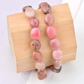 Classic Healing Crystal Natural Rhodonite Bracelet Gemstone  Tumbled Nugget Bracelet Women Men Jewelry