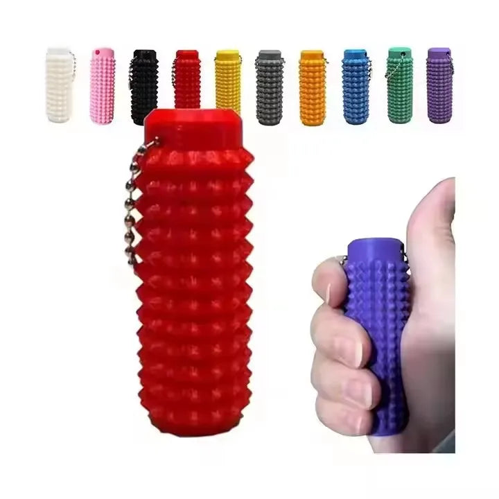 Keychain Anxiety Relief Pain Stim Bumpy Keychain Stress Portable Mini Roller Massage Keychain Venting Key Pendant Novelty Gifts